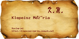 Klepeisz Mária névjegykártya