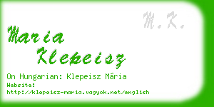 maria klepeisz business card
